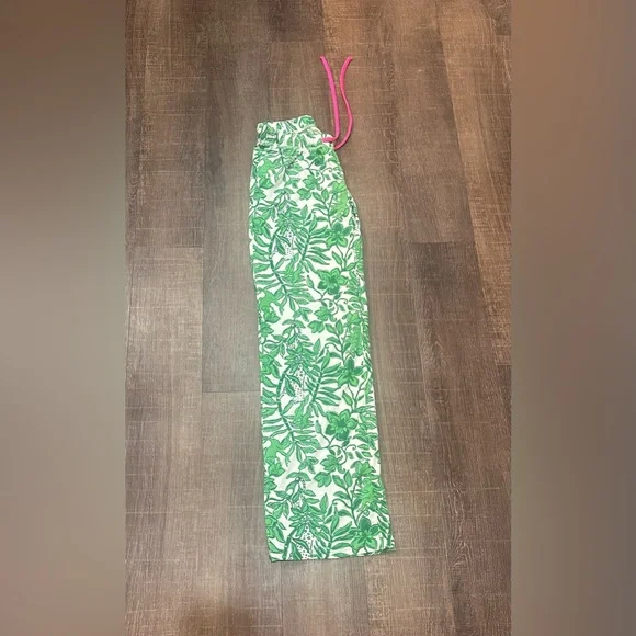 Lilly Pulitzer PJ Knit Pant Fiddle Leaf Green Lil Escape Plan Size XXS - Picture 4 of 6